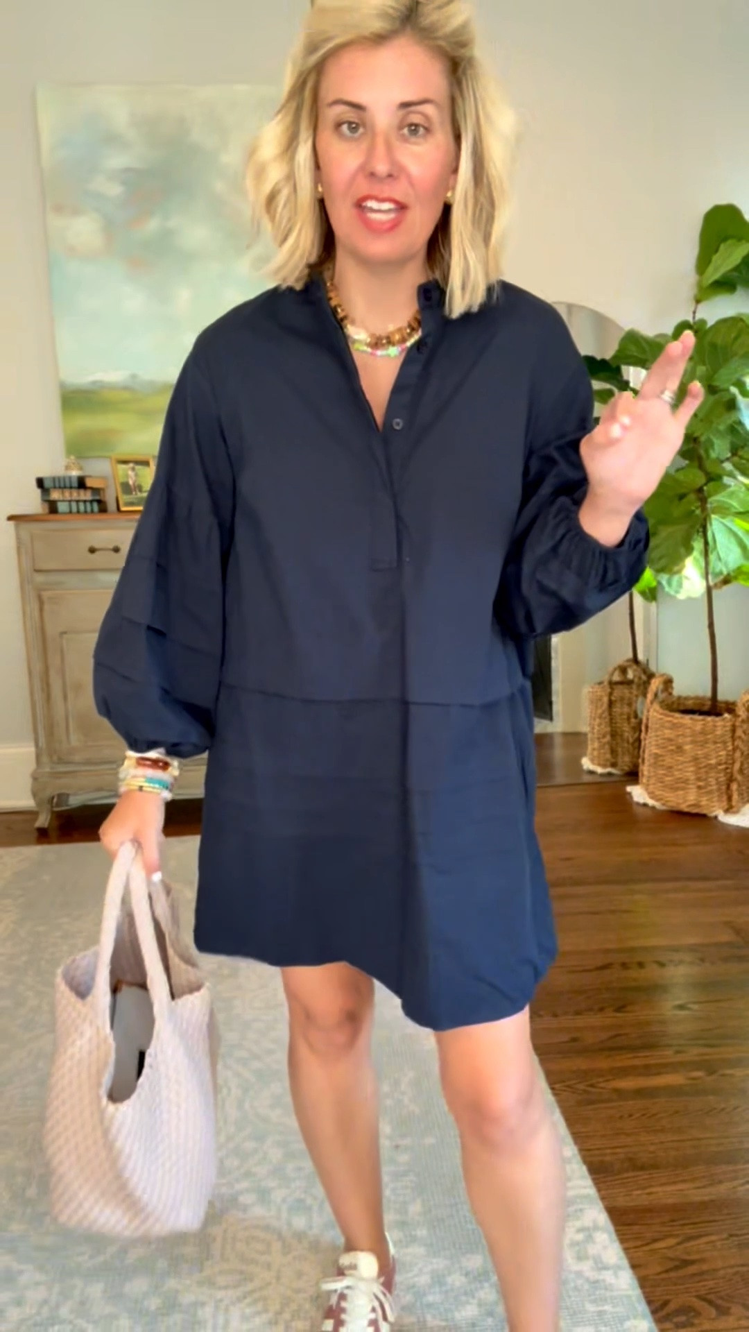 Mix and match dress perfection! 
Dress - xs
Sneakers 8 tts 
Naghedi bag - medium 

Codes:
Erin McDermott- mixandmatch for 25% off my necklace ￼
Allie + Bess - Catherine20

#LTKdayinmylife #LTKootd #LTKmomlife