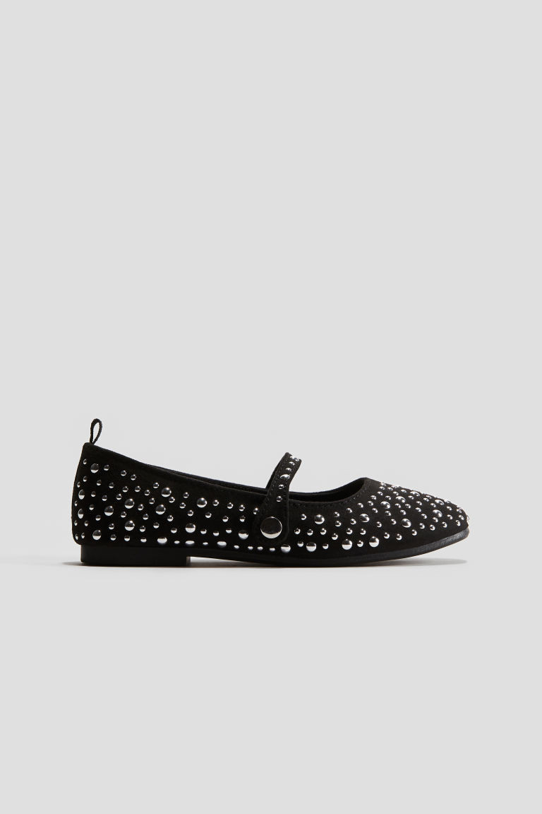 H & M - Stud-Detail Ballet Flats - Black | H&M (US + CA)