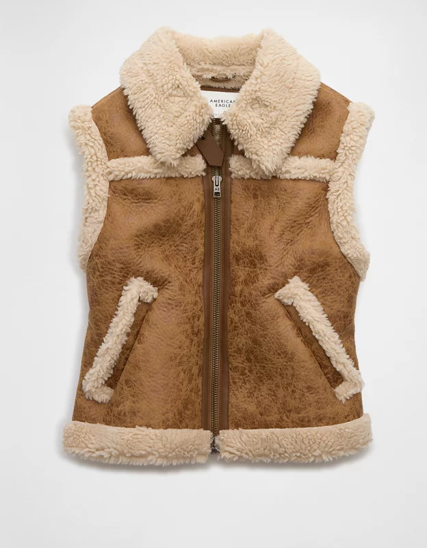 AE Shearling Vest | American Eagle Outfitters (US & CA)