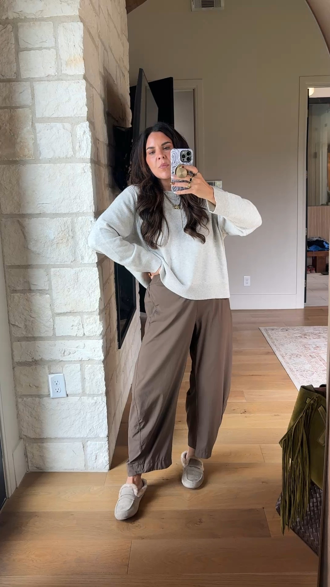 I freaking love these pants!
I get the size large
Lots of colors available 
SWEATER: XL