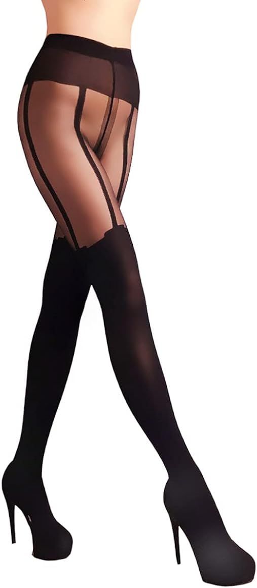 MILA MARUTTI Faux Thigh High Pantyhose Mock Suspender Stockings | Amazon (US)