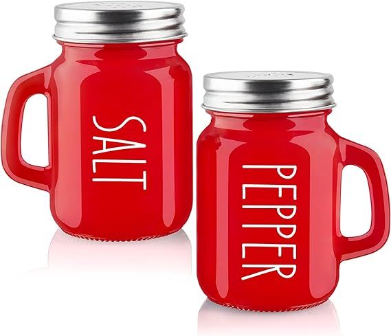 Red Salt and Pepper Shakers Set - DAYYET 4 oz Christmas Salt and Pepper Shakers - Red Kitchen Dec... | Amazon (US)