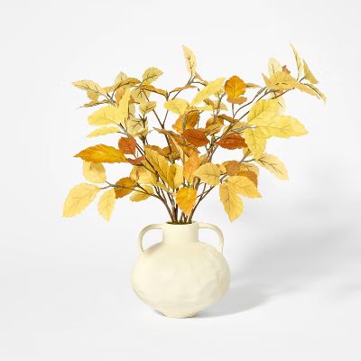 Potted Fall Leaf Arrangement in Vase Yellow - Threshold™ designed with Studio McGee: Ceramic Po... | Target