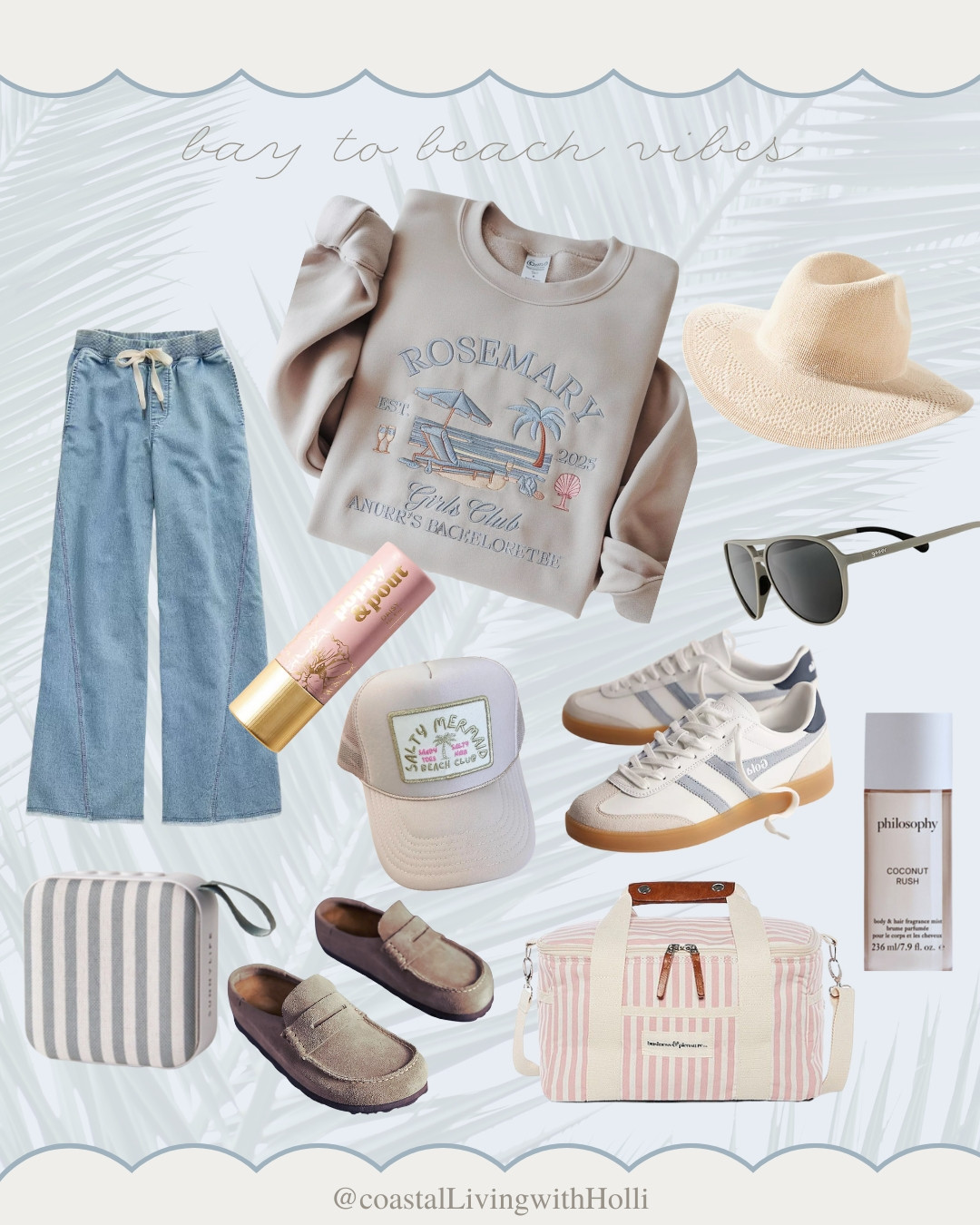 Double tap if you’re saving this for your next Ber-Month Beach Trip 🌊☀️

Here’s a little secret—down South, the “Ber months” (September–December) are actually some of the best months for beach days. The weather is dreamy, the crowds are gone, and coastal style feels even more effortless.

From a cozy embroidered sweatshirt to the perfect striped cooler bag, I’ve rounded up all the laid-back essentials you’ll want in your bag. Think breezy wide-leg pants, neutral sneakers, sun-ready accessories, and even a coconut-scented body mist for that endless summer vibe.

Curated with love, these pieces give you the Bay to Beach lifestyle—easy, stylish, and perfect for everyday coastal living. Tap to shop and bring those Rosemary vibes home 🏖️.

#BayToBeachStyle #CoastalLivingVibes
#BeachTripEssentials
#CoastalWardrobe
#SeasideStyle
#NeutralCoastalDecor
#ResortStyleLiving
#LaidBackLuxury
#CoastalChic 

 #LTKFindsUnder100 #LTKStyleTip #LTKShoeCrush