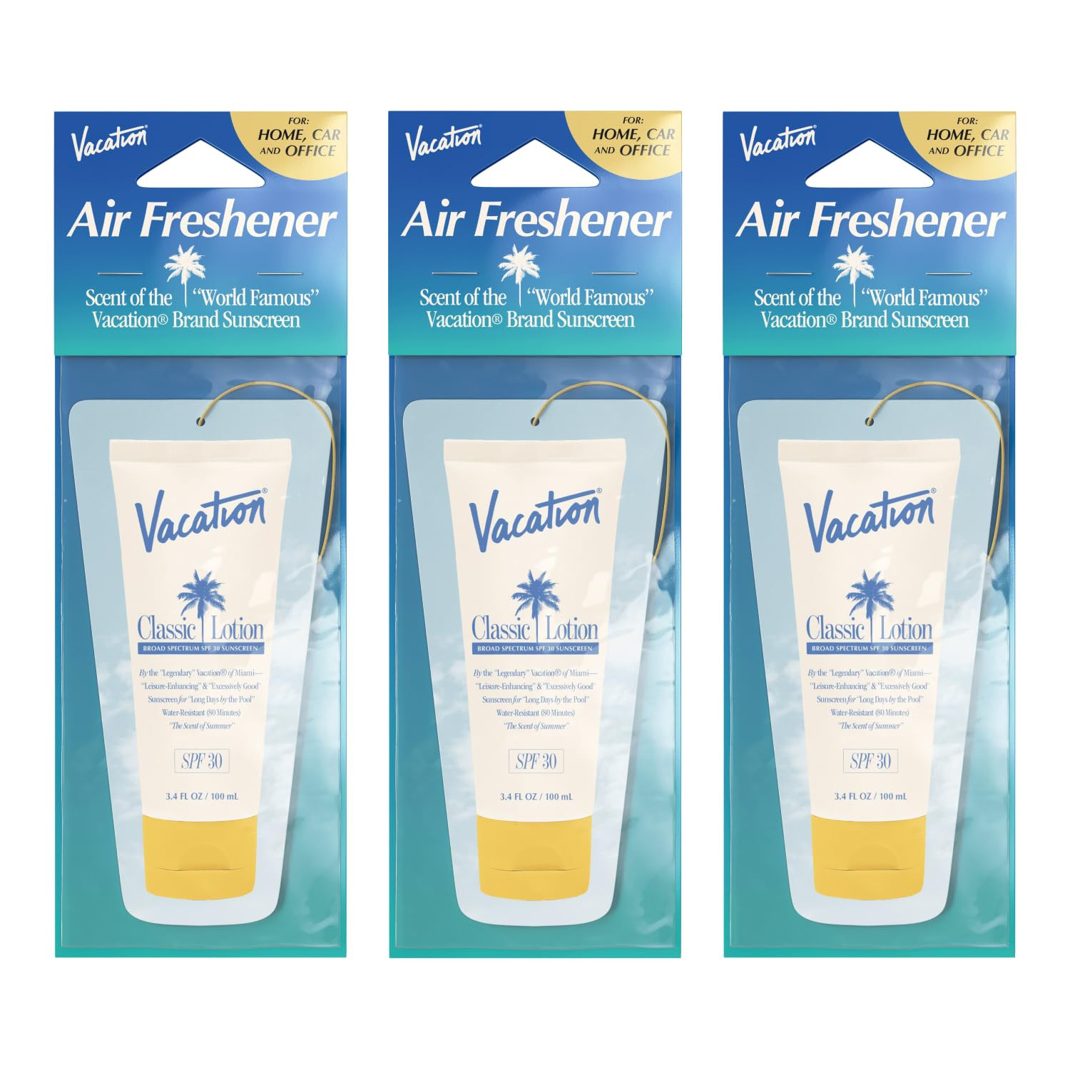 Vacation Hanging Air Freshener, Award-Winning Signature Sunscreen Scent, Deodorizer for Car, Home... | Amazon (US)