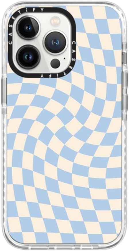 Casetify Impact Case for iPhone 13 Pro - Check II - Baby Blue Twist - Clear Frost | Amazon (US)