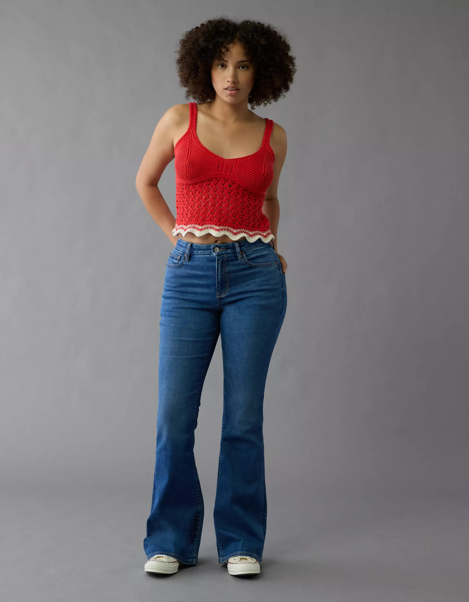 AE Next Level Curvy Super High-Waisted Flare Jean | American Eagle Outfitters (US & CA)