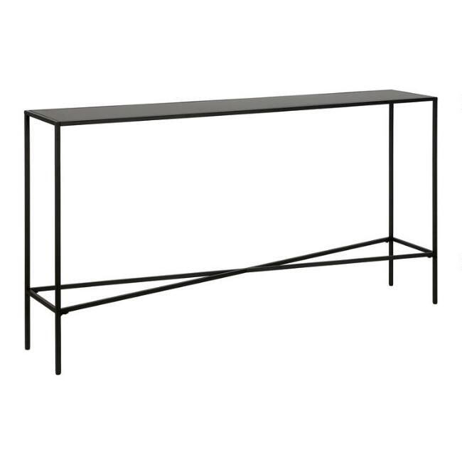 Mille Narrow Black Metal Top Console Table | World Market