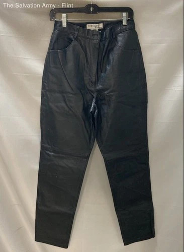 Tower Hill Collection Womens Black Leather Straight Leg Chino Pants Size 10 | eBay US