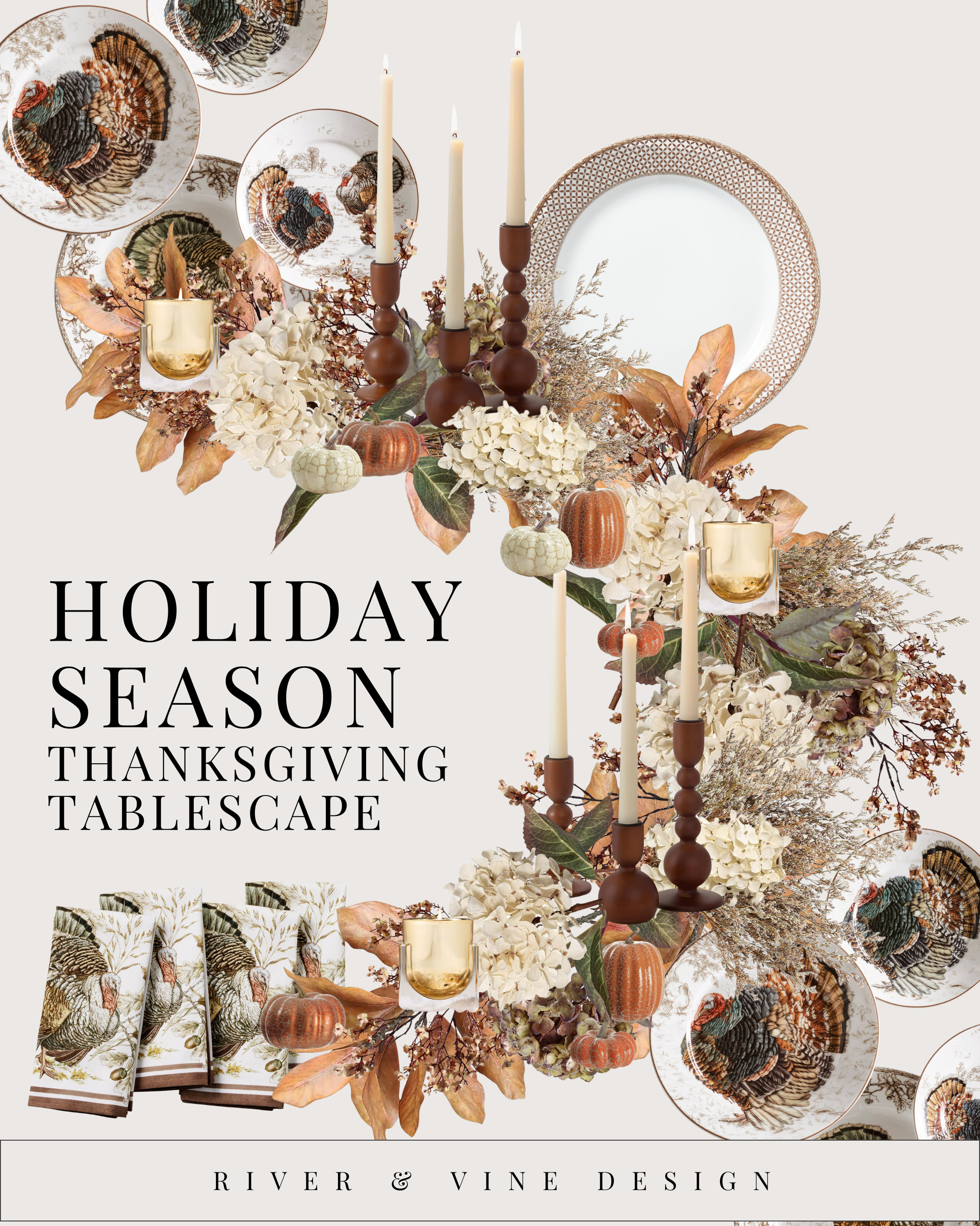 This is your reminder that a beautiful Thanksgiving table doesn’t require DIY floral skills or 27 décor pieces.

It’s about layering textures and creating height.

Here’s why this look works:

✨ Tone-on-tone neutrals — ivory, taupe, warm browns, and soft greens
✨ Layered florals — mix dried stems + hydrangeas + leafy branches for dimension
✨ Just enough glow — taper candles + warm amber glass for that soft, intimate light
✨ Simple repeating elements — same napkin pattern, same candle style, repeated down the table

Instead of cluttering the table, everything flows in one intentional centerpiece moment that runs the length of the table — effortless but elevated.

The result?
Warm. Cozy. Collected.
Like a fall editorial spread, but something you can actually recreate.

If you love classic, neutral Thanksgiving décor that still feels luxe and intentional — everything here is linked in my LTK for easy shopping.

Tap to shop and start building your own elevated Thanksgiving table. 

 #LTKHoliday #LTKSeasonal #LTKHome