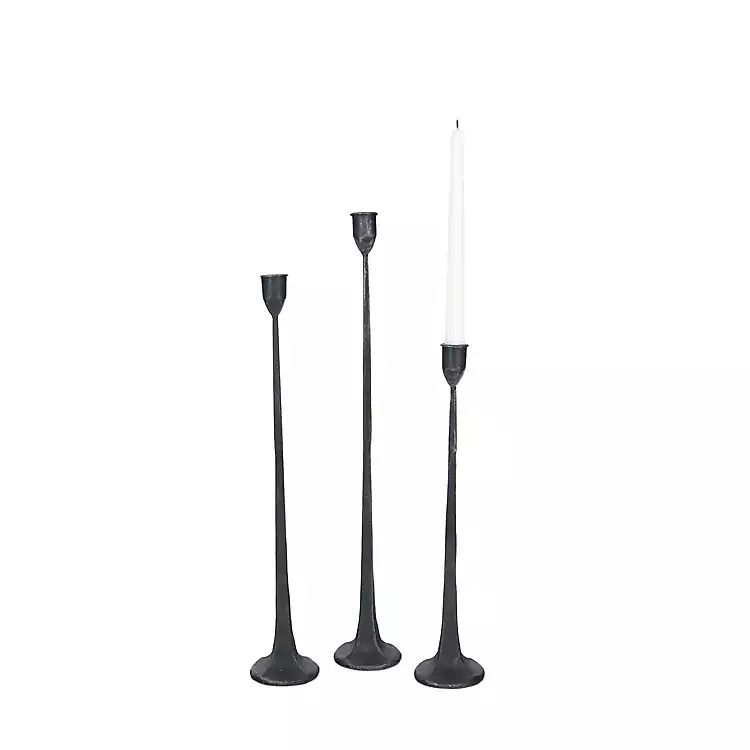 Black Cast Iron Taper Candle Holders, Set of 3 | Kirkland's Home
