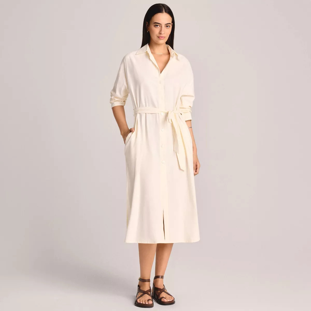 Vitamin A Women's Twill Midi Cover Up Dress with Belt | Target