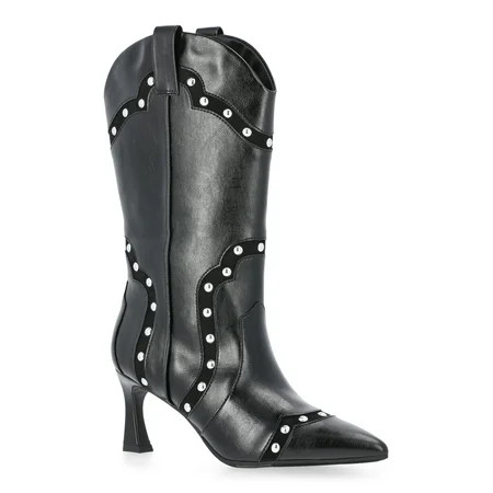 Madden NYC Women's Studded Heeled Western Boots | Walmart (US)