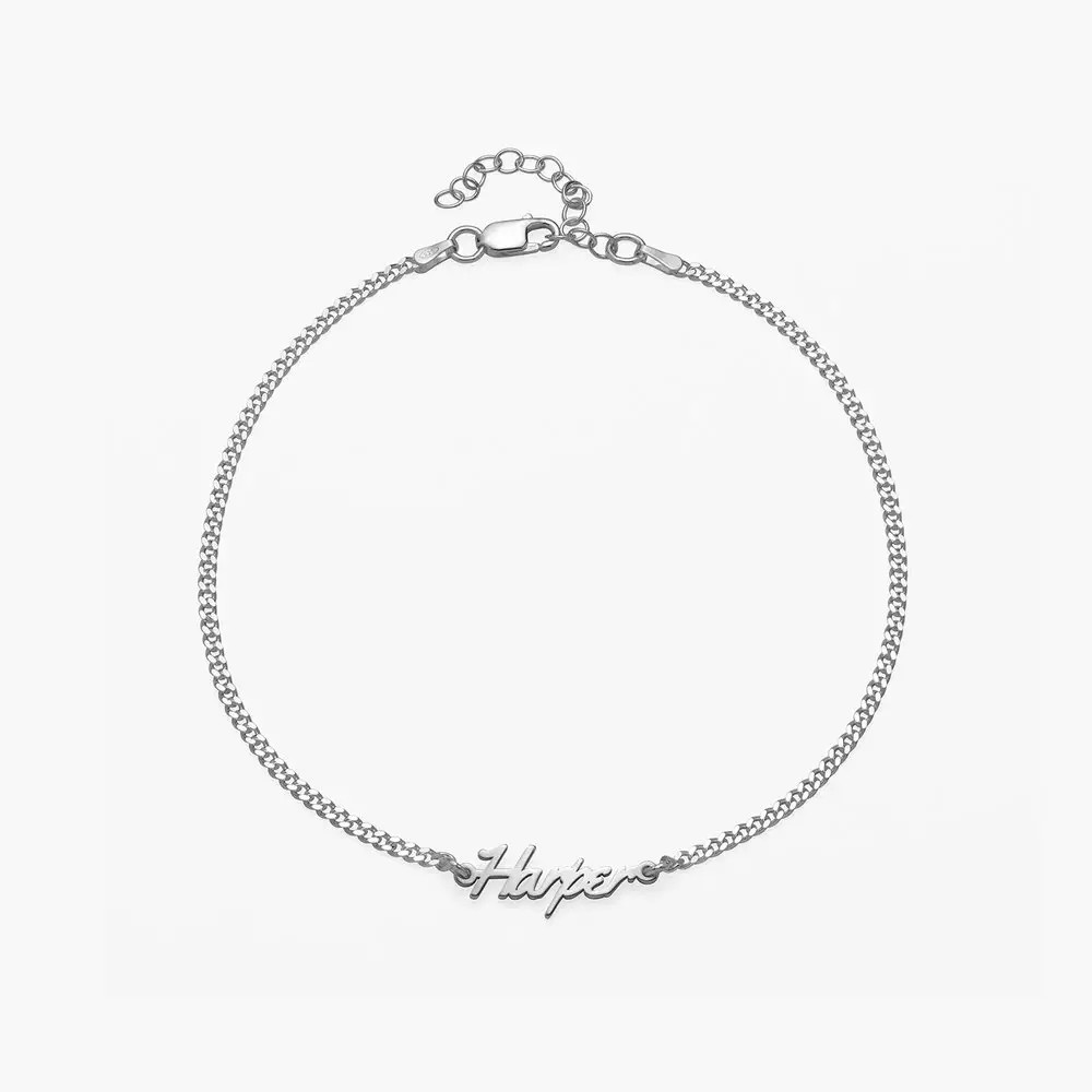 Allora Name Ankle Bracelet - Silver | Oak & Luna (US)