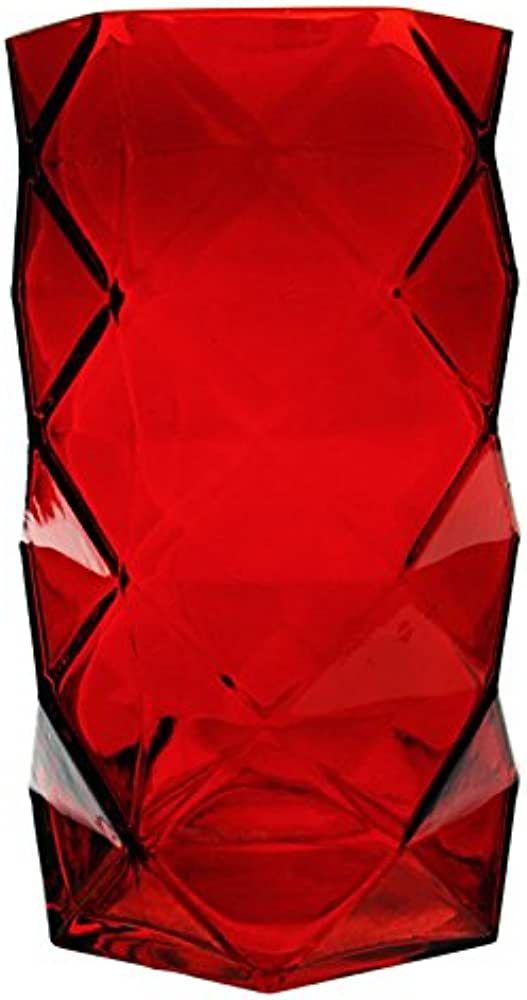 CYS EXCEL Glass Geometric Vase, Prism Vase, Honeycomb Vase (H-7.5", Open 3.75", 1PC) Red Glass Vase with a red Coating, Carnivorous Plants Container, Hexagon Design | Amazon (US)