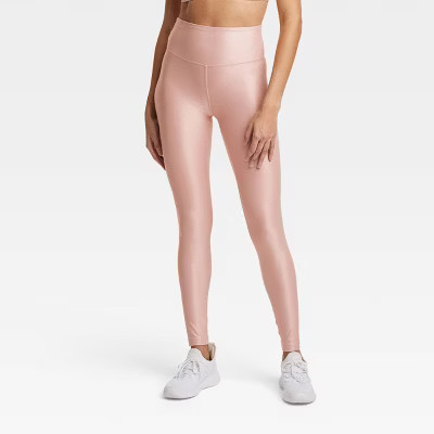 Women's High-Rise Shine Ribbed Leggings - All In Motion™ | Target
