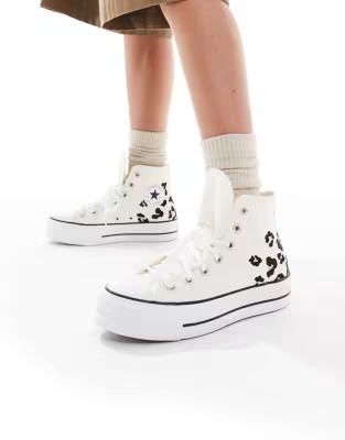 Converse Chuck Taylor All Star Lift sneakers in ecru and leopard print detail | ASOS (Global)