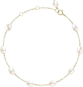 COMOTO Pearl Bracelet for Women 14K Gold Filled Freshwater Cultured Pearl Handmade Bracelet Tin C... | Amazon (US)