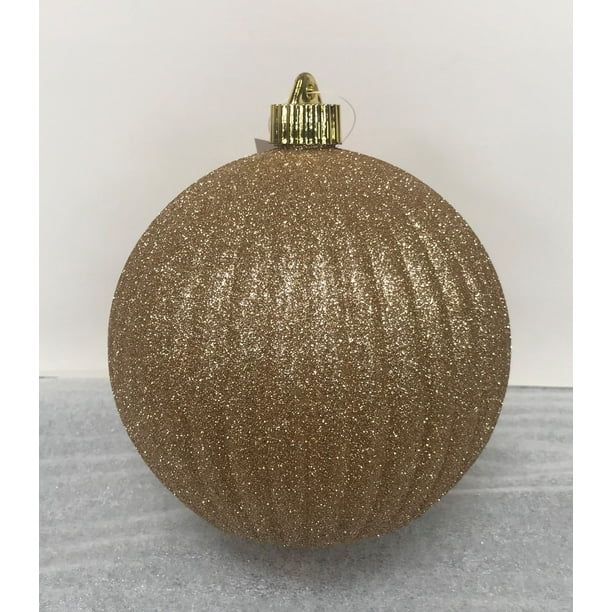 Holiday Time Gold Glitter Pumpkin 6" Shatterproof Christmas Ornament 1 Count | Walmart (US)