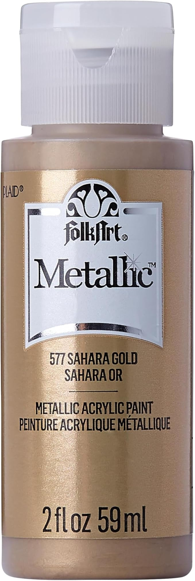 FolkArt Metallic Acrylic Paint in Assorted Colors (2 oz), 577, Sashara Gold | Amazon (US)