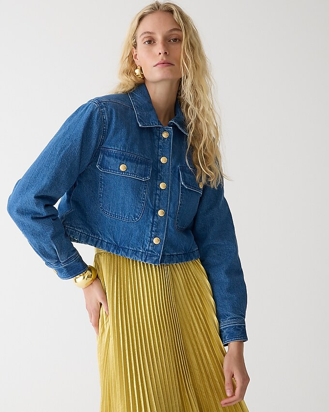 5.0(1 REVIEWS)Cropped denim puffer jacketItem BV698View full details$159.50$228.00 (30% Off)Limit... | J. Crew US
