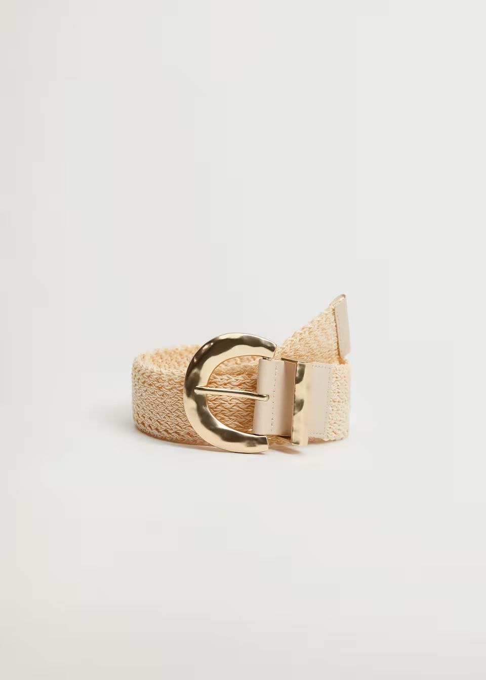 Textured metal buckle belt | MANGO (US)