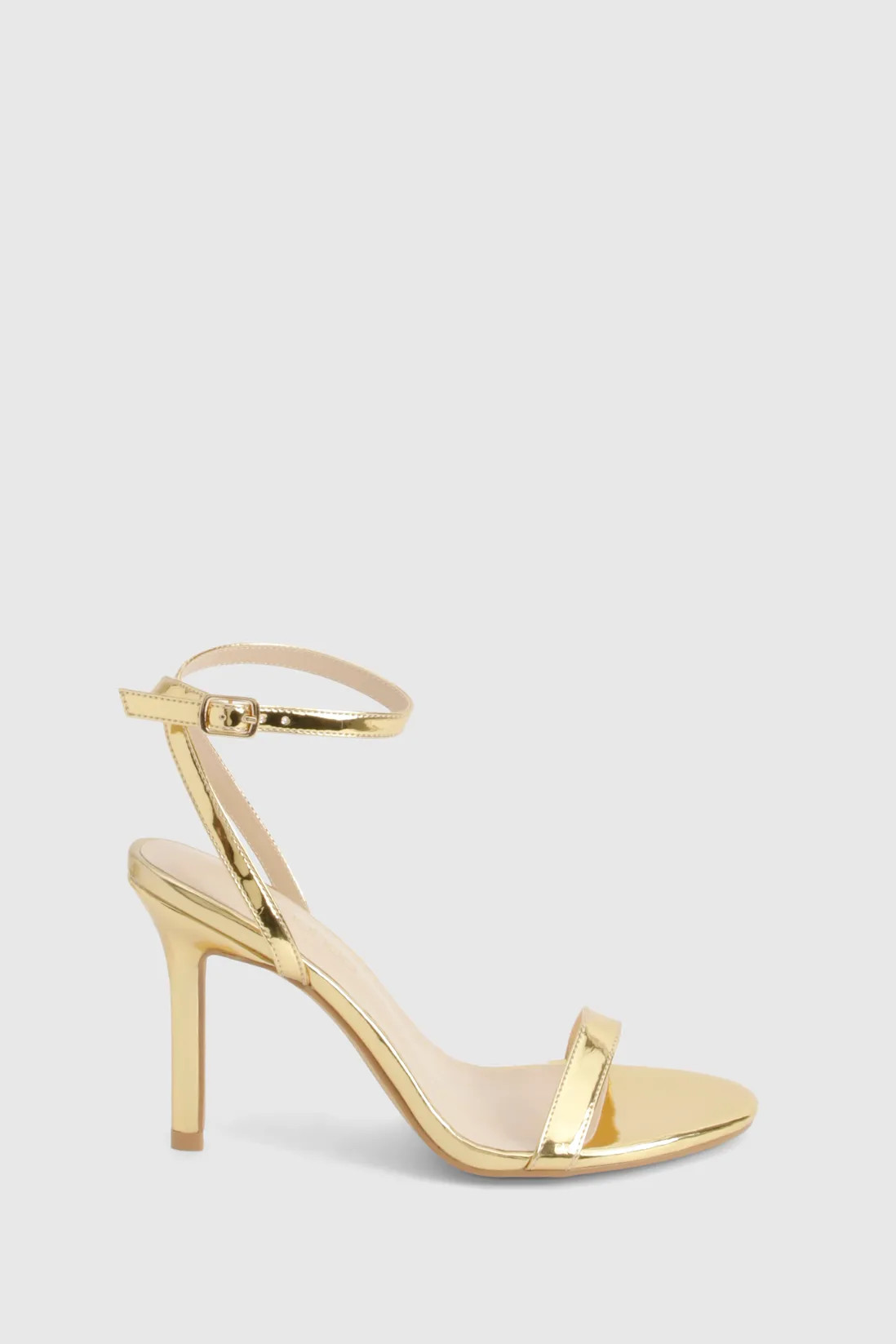 Metallic Barely There Heels | Boohoo.com (UK & IE)