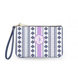 Everyday Essentials Pouch with Wristlet - Monogram Stripe | Barrington Gifts
