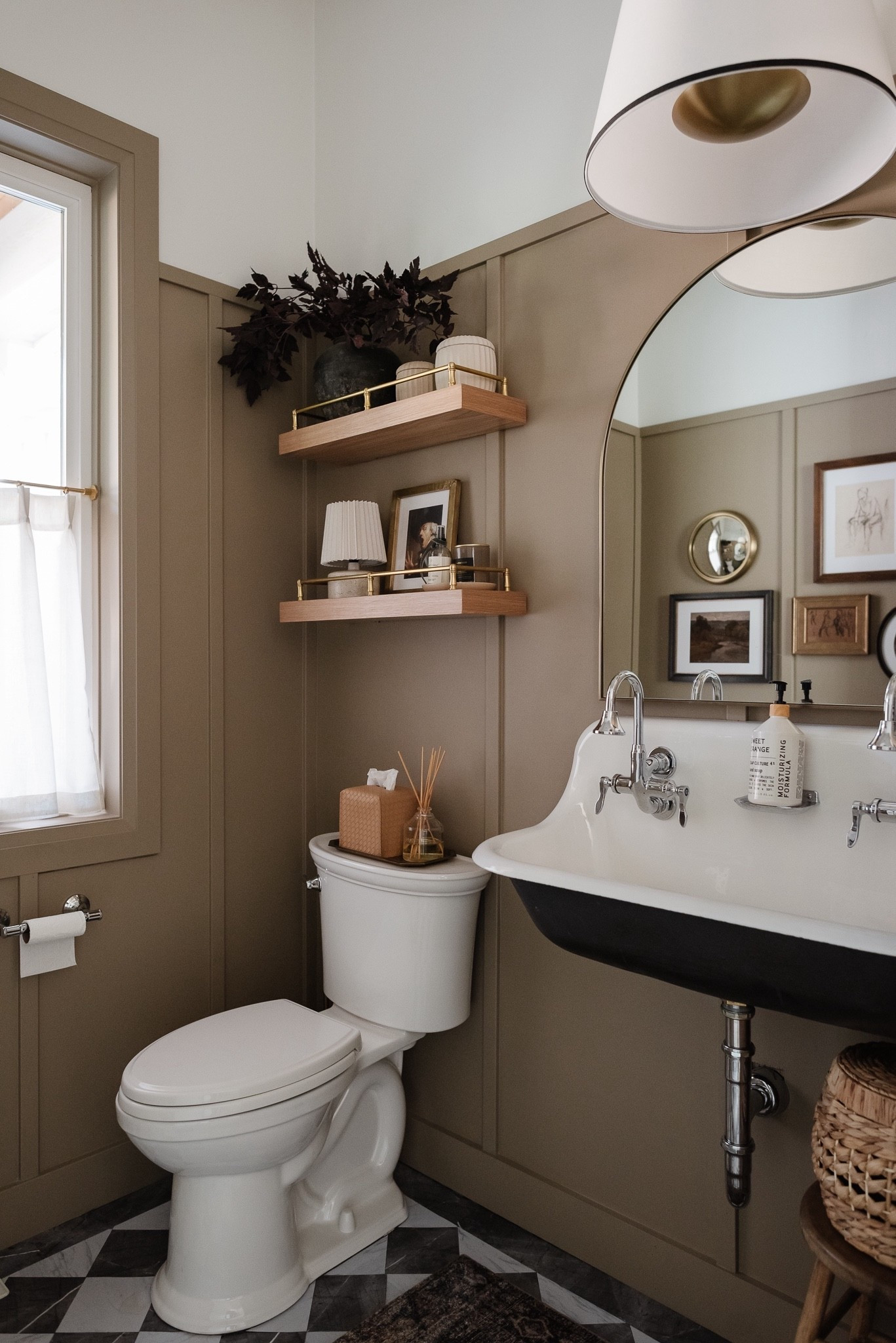 Powder Bath Paint Color

Walls: SW Woodbridge
A rich, warm neutral that adds depth without feeling too dark.

This shade is part of my whole-home paint color series where I’m sharing every color we’ve used, room by room.

Shop the space below.

powder bath paint color, bathroom paint ideas, sherwin williams woodbridge, moody bathroom paint, neutral bathroom, home paint colors, whole house paint palette, bathroom color inspiration

#LTKHome #LTKSaleAlert #LTKstorytime