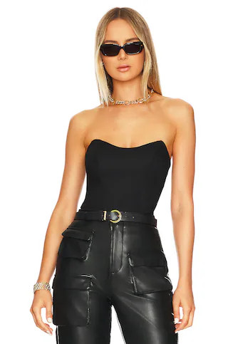 superdown Stevie Sweetheart Bodysuit in Black from Revolve.com | Revolve Clothing (Global)