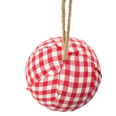 Red Plaid Ornament - 4" - Red/White | Wayfair North America
