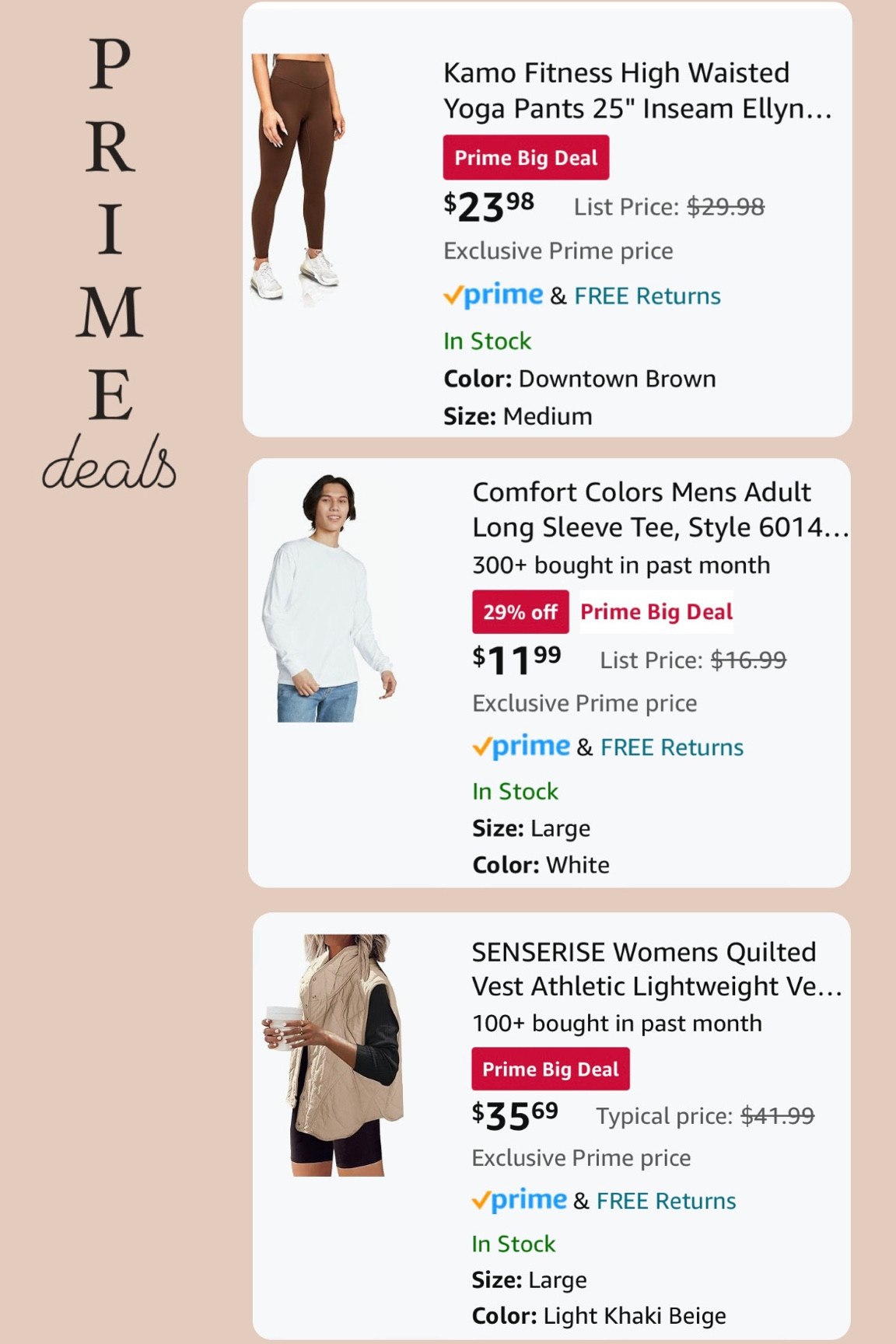 Last minute prime deals!! Included my favorites + sizing 

#LTKSeasonal #LTKfitness #LTKxPrime