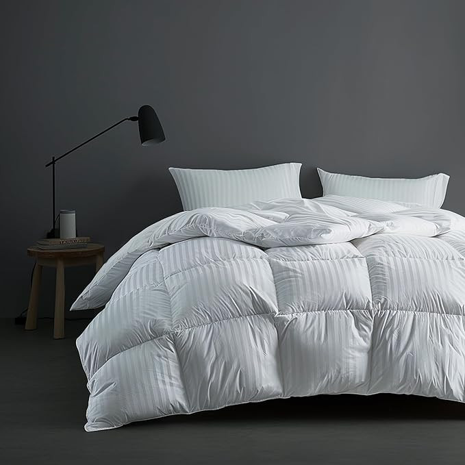 Hotel Grand Down Feather Comforter King, 650 Fill Power All Season Duvet Insert King, 500 Thread ... | Amazon (US)