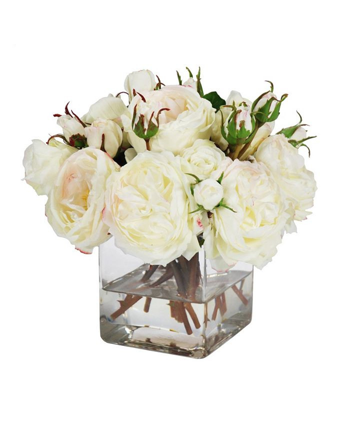 Winward Silks Permanent Botanicals Rose in Square Vase & Reviews - Artificial Plants - Home Decor... | Macys (US)