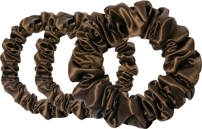 Black Slipsilk™ 3-Pack Silk Scrunchies Set | Nordstrom
