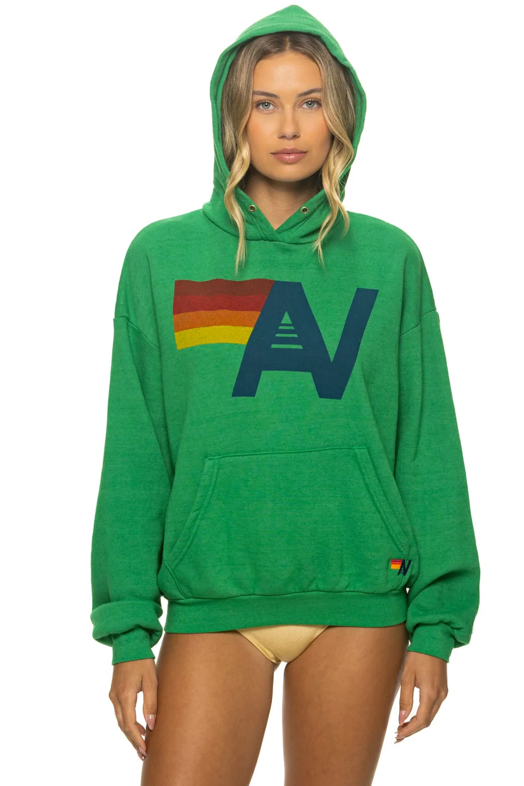 LOGO PULLOVER RELAXED HOODIE - KELLY GREEN | Aviator Nation