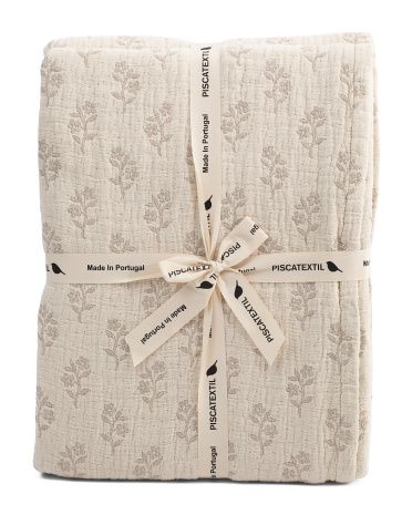Made In Portugal Floral Textured Mallow End Of Bed Blanket | Marshalls