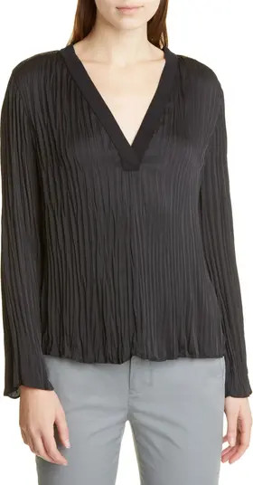 Crushed Pleat V-Neck Top | Nordstrom