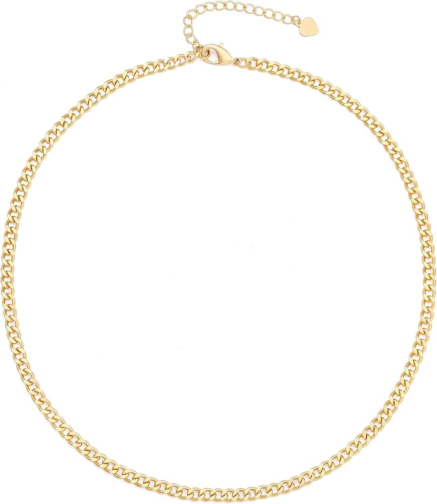 Aobei Pearl 18k Gold Paperclip Chain Choker Satellite Chain Lava Bead Pendant Necklace Dainty Jew... | Amazon (US)