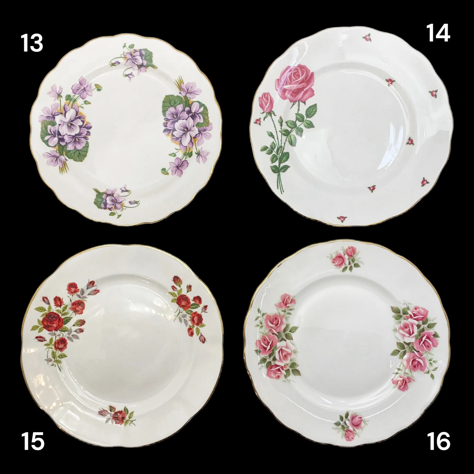 8 Vintage Bone China Mismatched Salad Plates Made in England Tea Party Wedding China - Etsy | Etsy (US)