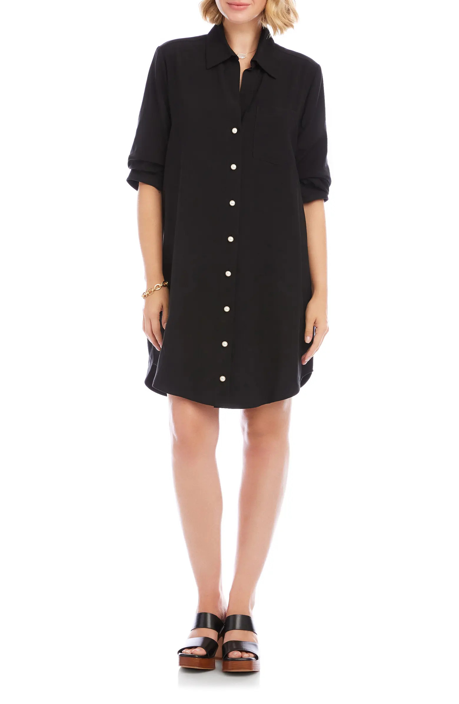 Ruched Sleeve Shirtdress | Nordstrom