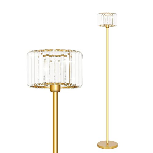 Ralbay Gold Crystal Floor Lamp, Gold Crystal Floor Lamp for Living Room Bright Lighting, Modern Cont | Amazon (US)
