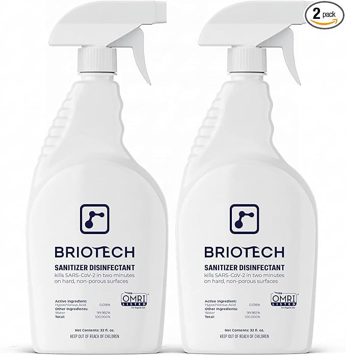 BRIOTECH Sanitizer Disinfectant Hypochlorous Spray, Kills 99.99% of Viruses & Bacteria, Eliminate... | Amazon (US)