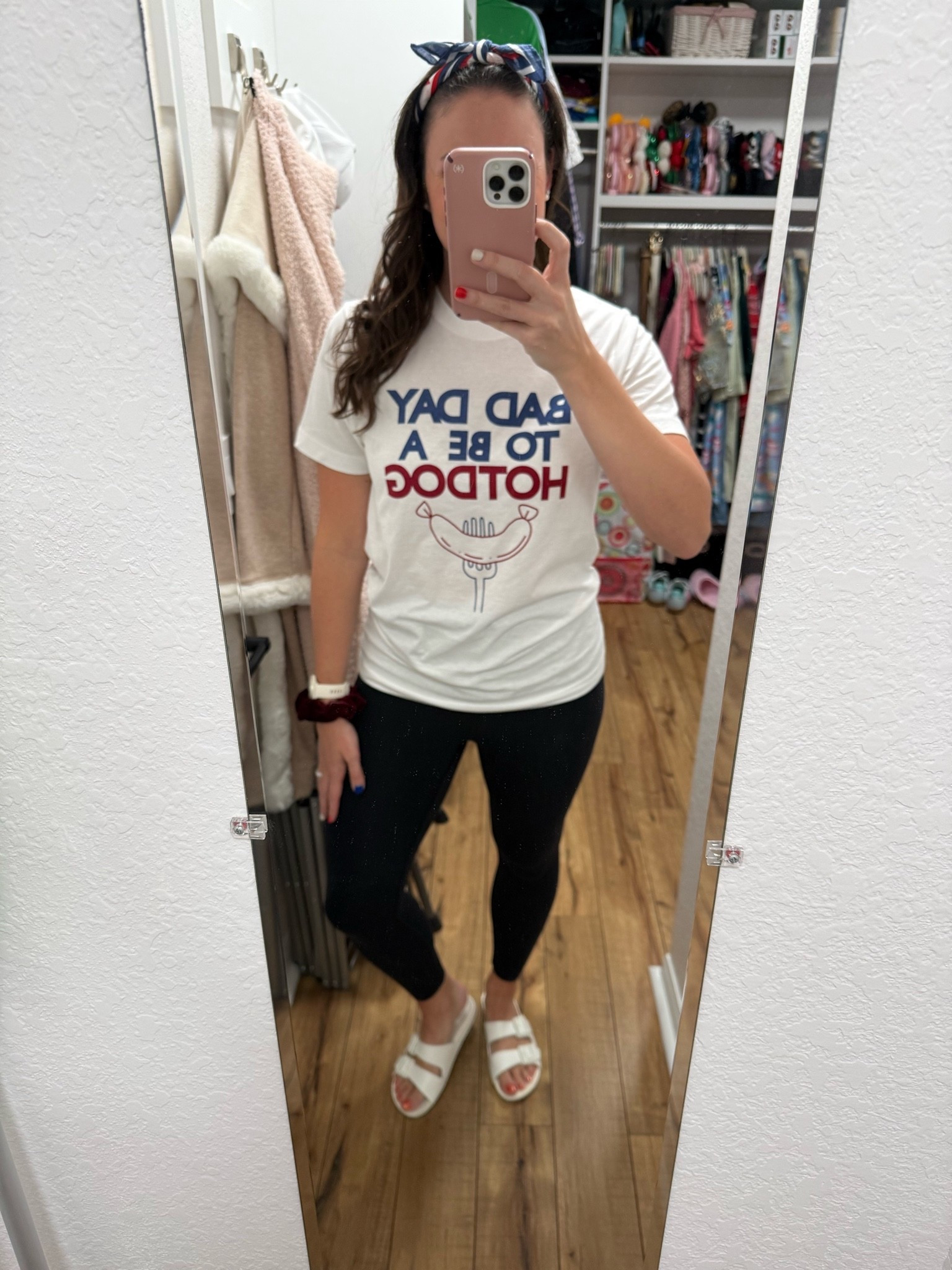 A great Fourth of July and summer BBQ graphic tshirt! I paired with my favorite Halara leggings and some white sandals! The Americana bandana ties everything together!

#LTKgrwm #LTKootd #LTKSeasonal