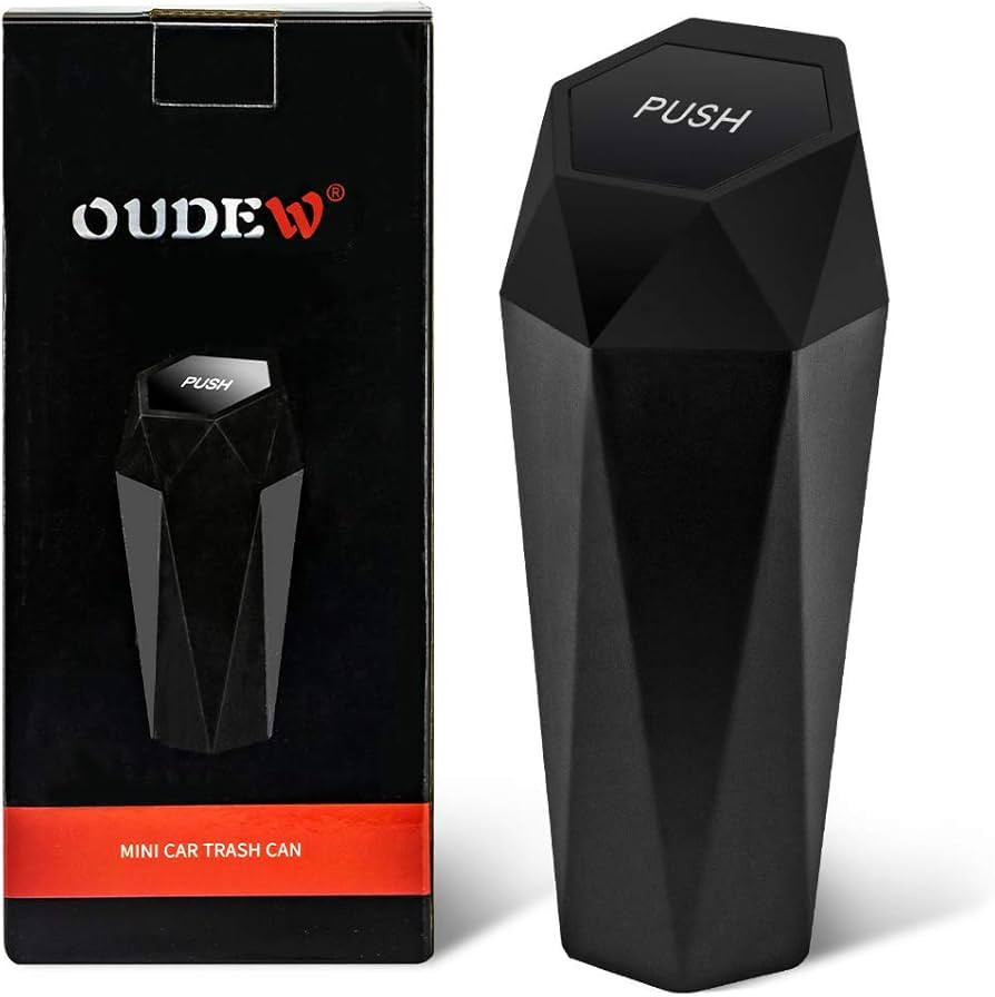 OUDEW Car Trash Can with Lid, New Car Dustbin Diamond Design, Leakproof Vehicle Trash Bin, Mini G... | Amazon (US)