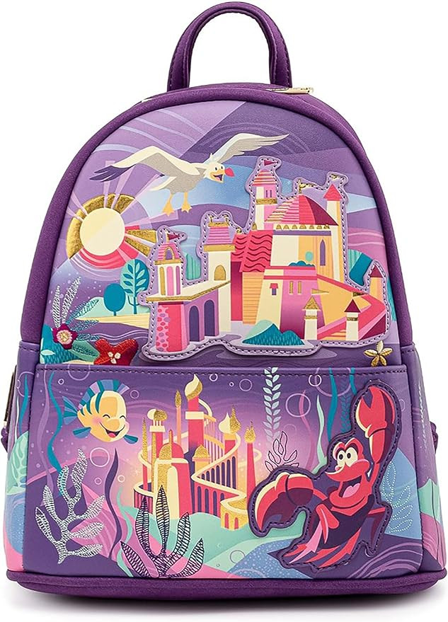 Loungefly Disney Little Mermaid Ariel Castle Womens Double Strap Shoulder Bag Purse | Amazon (US)