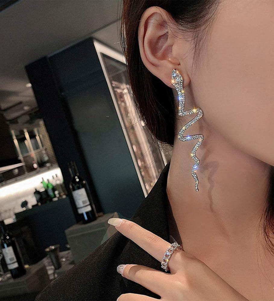 Denifery Snake Earrings Vintage Earrings Studs Dangle Earrings Long Silver Dangle Earrings Gold S... | Amazon (US)