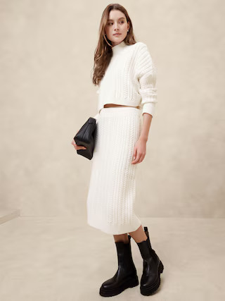 Cable Midi Sweater Skirt | Banana Republic Factory