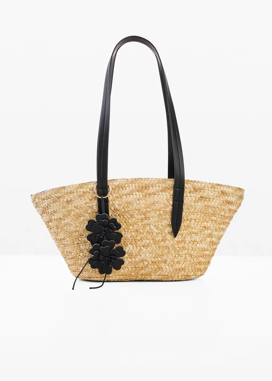Strohshopper mit  Blumenanh\u00e4nger | Bonprix DE