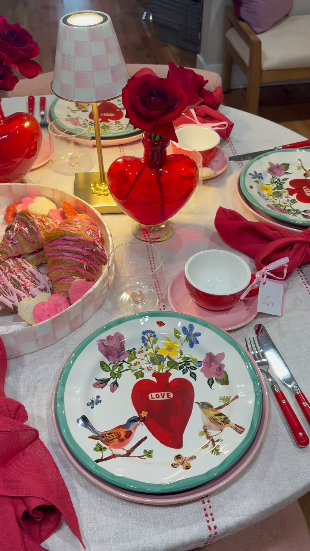 Galentine's Day Brunch inspo!! You've seen this table for pizza and wine night, but now it's perfect for brunch with the girls!!  

 #LTKValentine #LTKHome